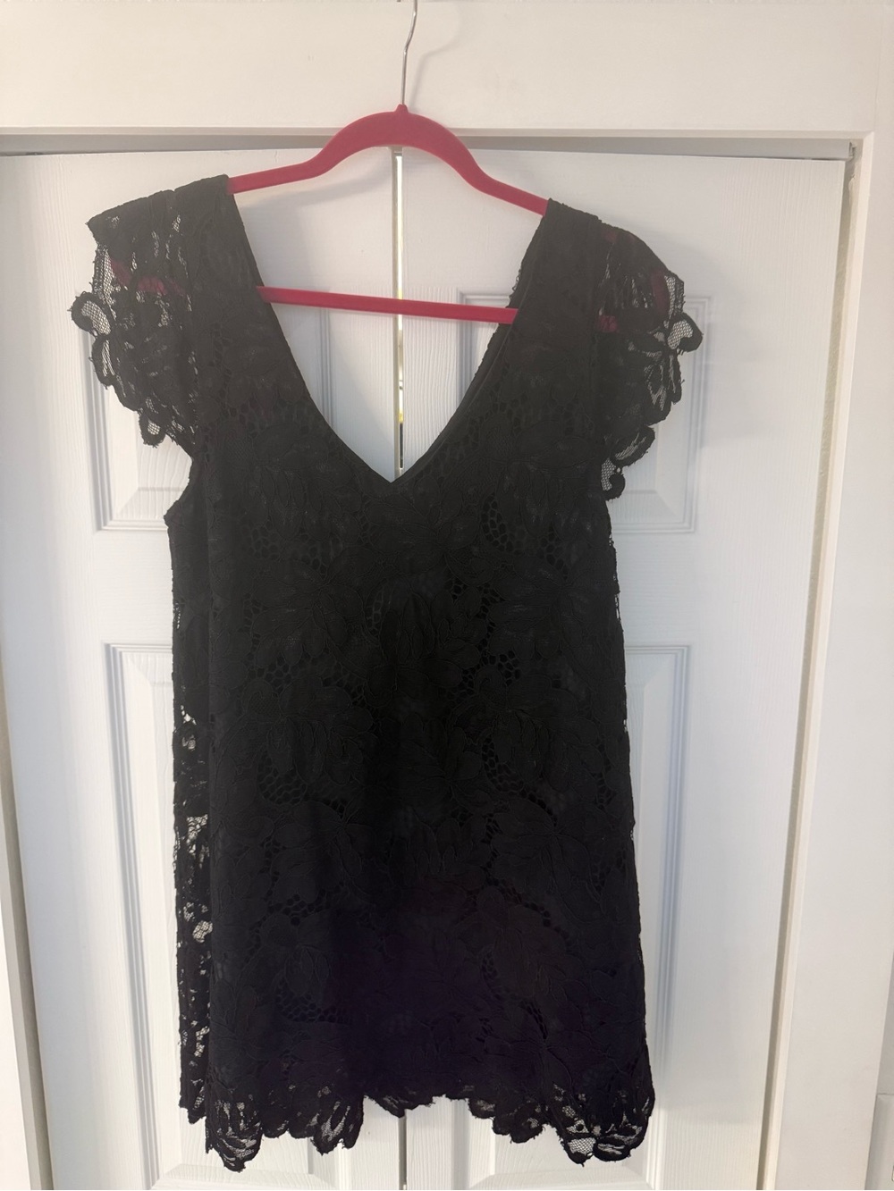BB Dakota Black Lace V-Neck Mini Dress